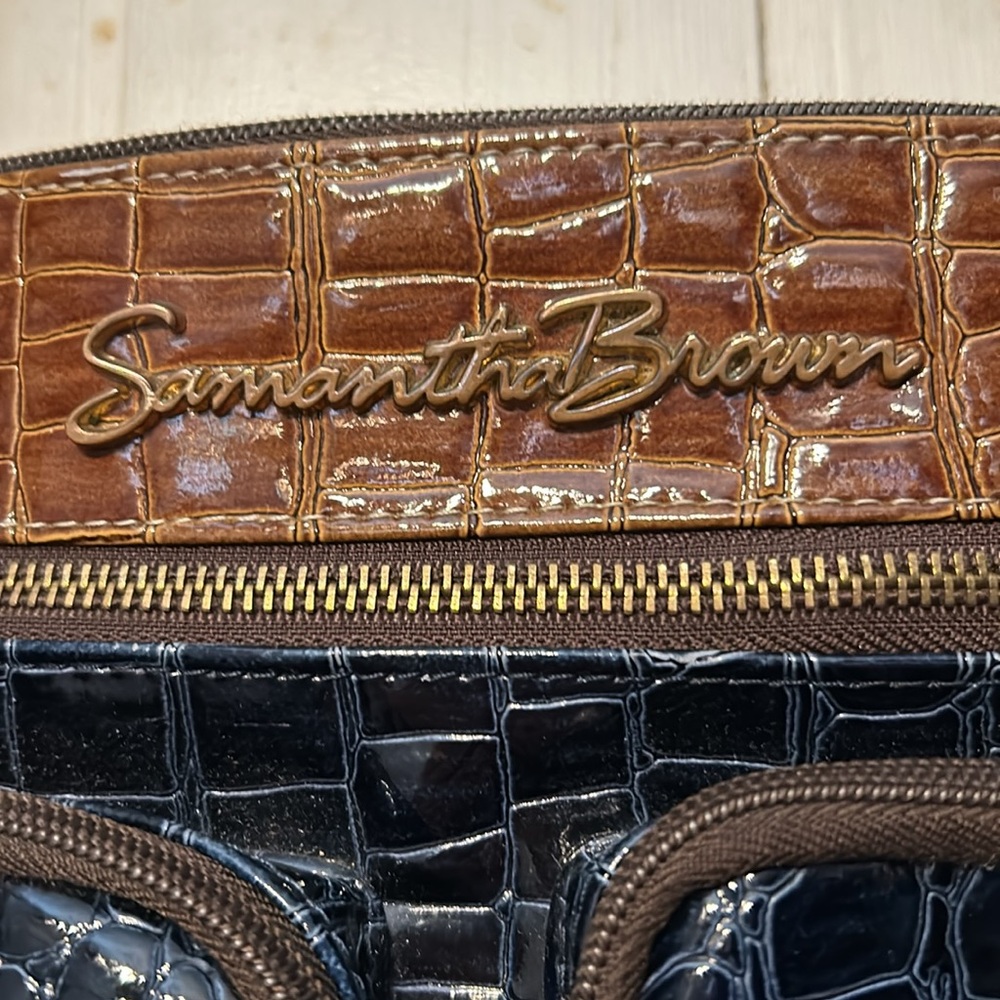 EUC Samantha Brown Faux Crocodile Crossbody Bag Purse Retro Cowgirl - Picture 5 of 10